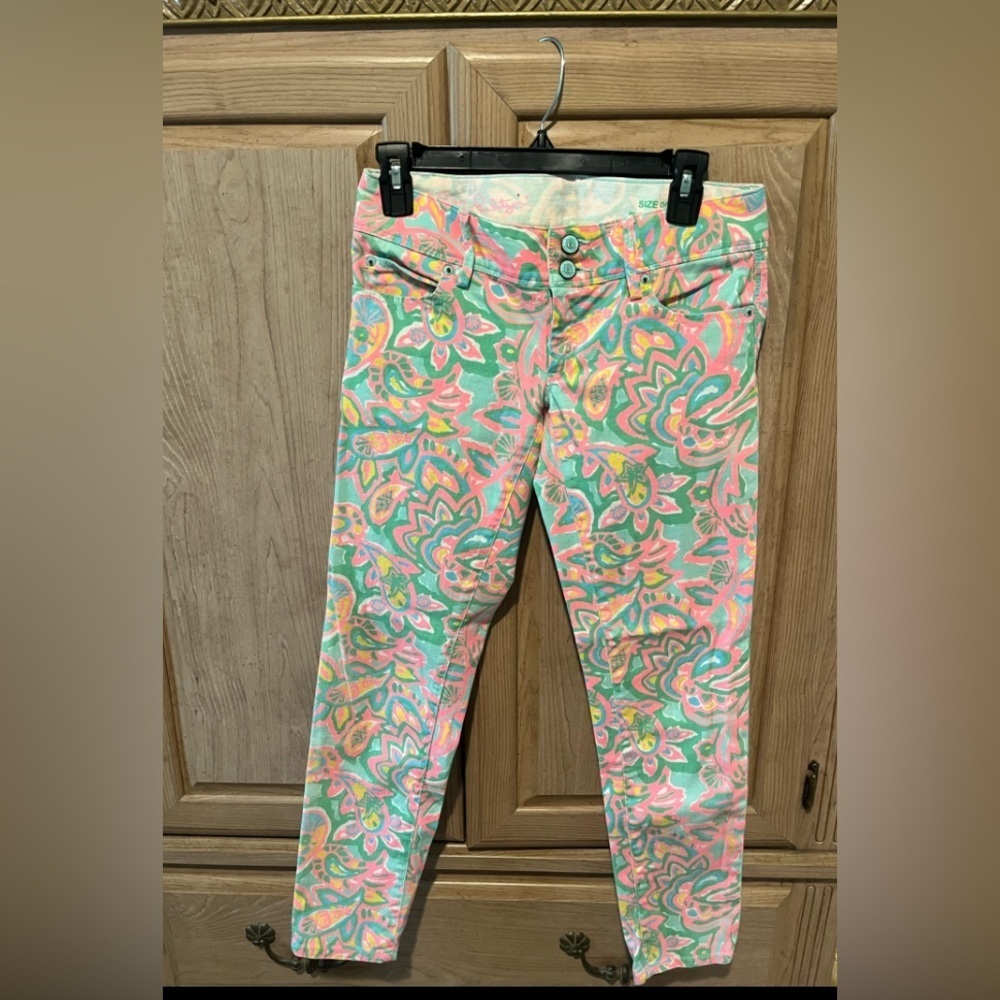 Lilly Pulitzer Worth Skinny Mini Jeans – Sand Bar Blue “Make A Splash” – Size 00 - Picture 12 of 15